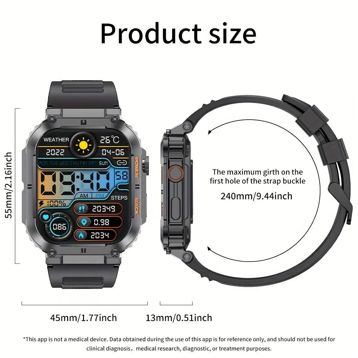LIGE 1.96” Bluetooth Call Smartwatch for Men